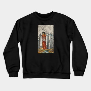 Eight of swords tarot card (distressed) Crewneck Sweatshirt